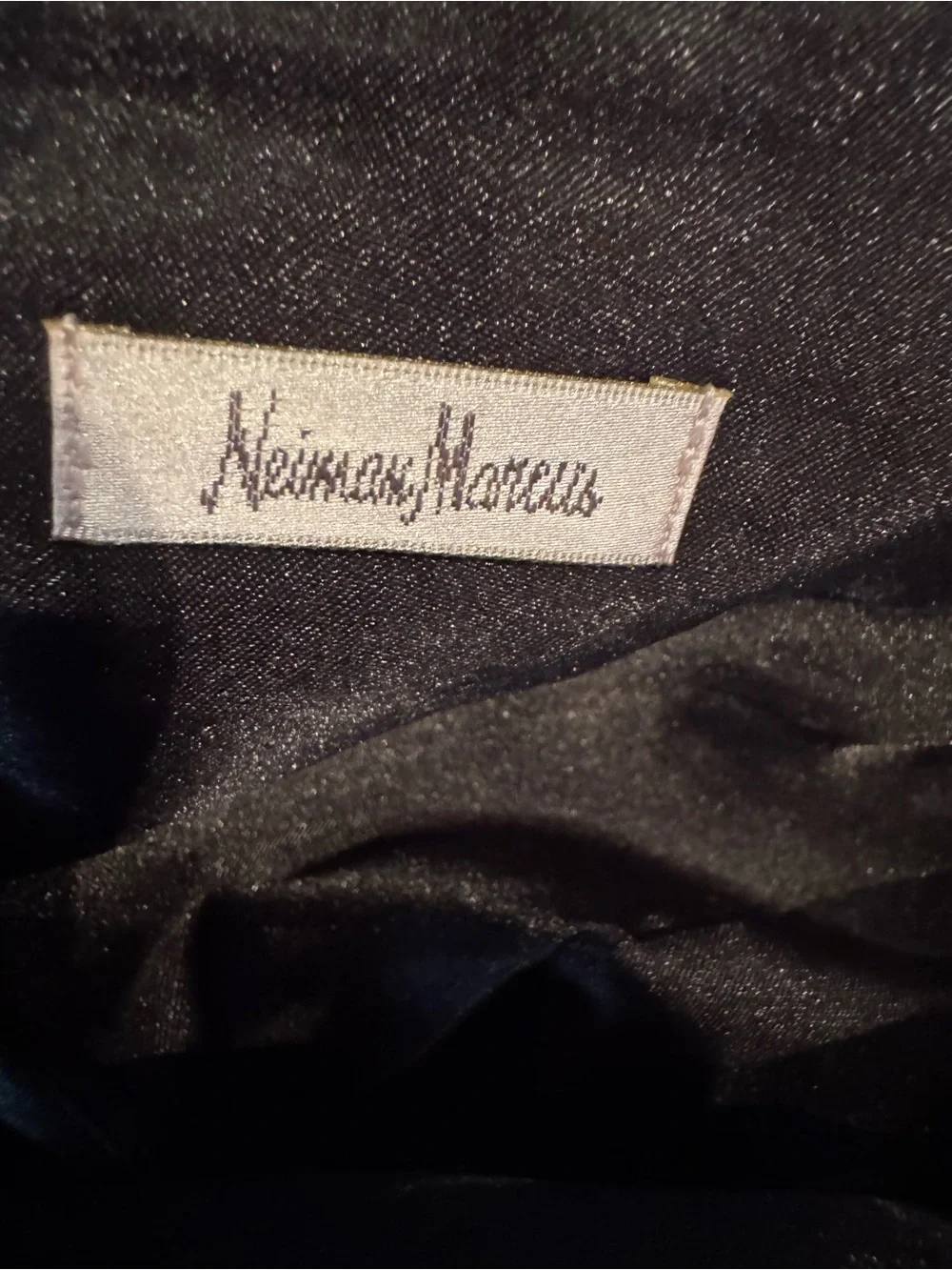 Neiman Marcus Vintage Elegant Black Evening Clutch with Silver Chain